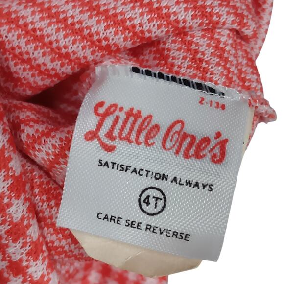 Vintage Little One's Houndstooth Red & White Pattern Toddler's Overall Dress 4T - Picture 6 of 10